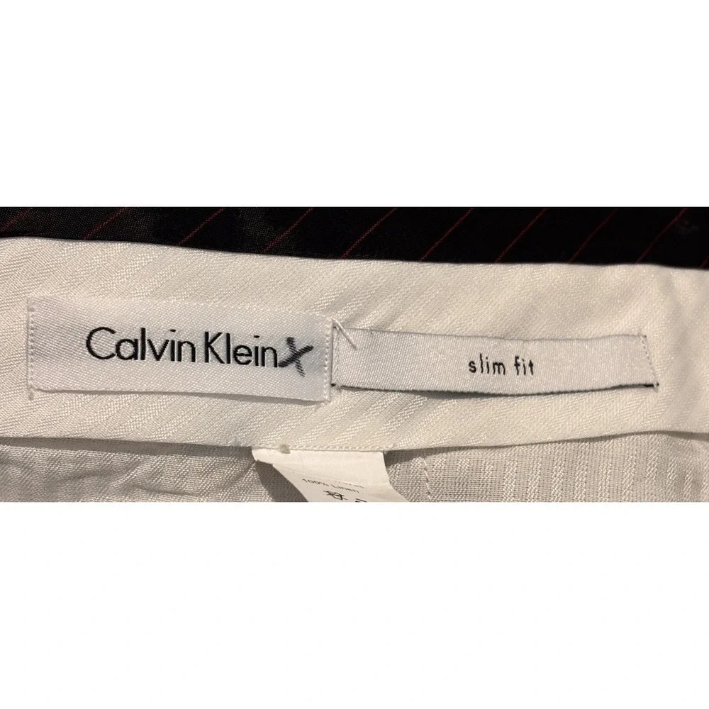 Calvin‎ Klein Mens 33x29 (Actual) Beige Linen Dress Slim Pants Flat Front